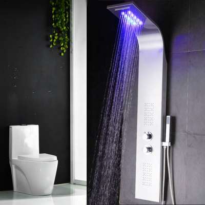 hot sale hydromassage stainless steel led shower panel with lights