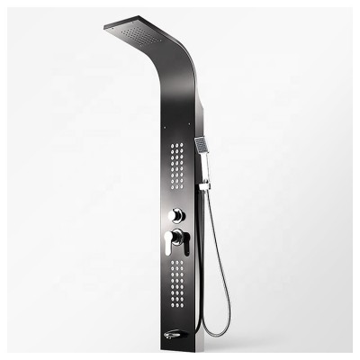 hot sale cheap wall mount spa shower column black with massage jets