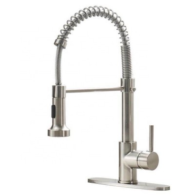 Yile popular brass kitchen mixer brushed nickel kitchen faucet pull out with swivel spout