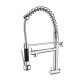 Wall Mounted Kitchen Sink Faucets Commercial Style Pre Rinse in Chrome Single Handle Pull Down Kitchen Faucet