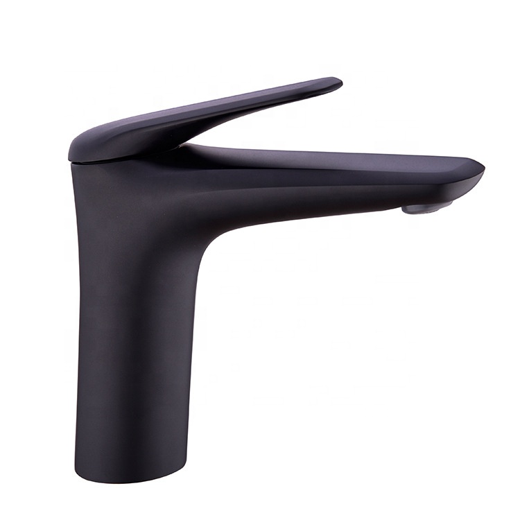 New Design Single Handle Black Brass Bathroom Basin Faucet