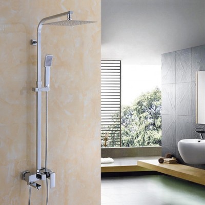 Yile high quality exposed brass bath shower faucet set with 8inch shower head